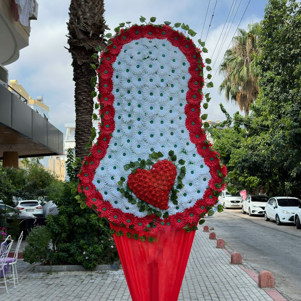 Alanya Çiçek ÇELENK KIRMIZI VEYA BEYAZ YENİ